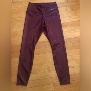 Nike Women’s Sparkly Wine Colored Leggings